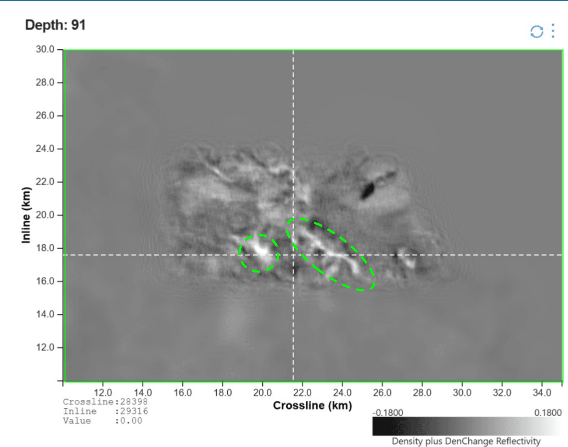 FDR depth slice at the target level, ultra-far angle