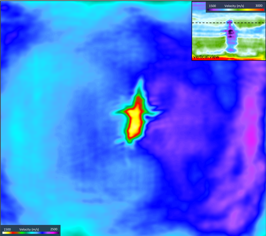 Aerial view through final model with AWI