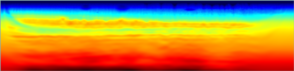 Velocity model after 1 pass of AWI