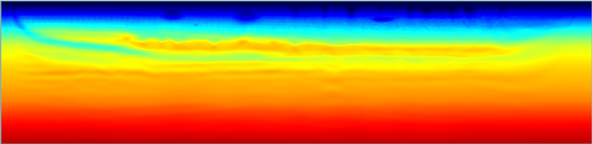 Velocity model after 1st pass