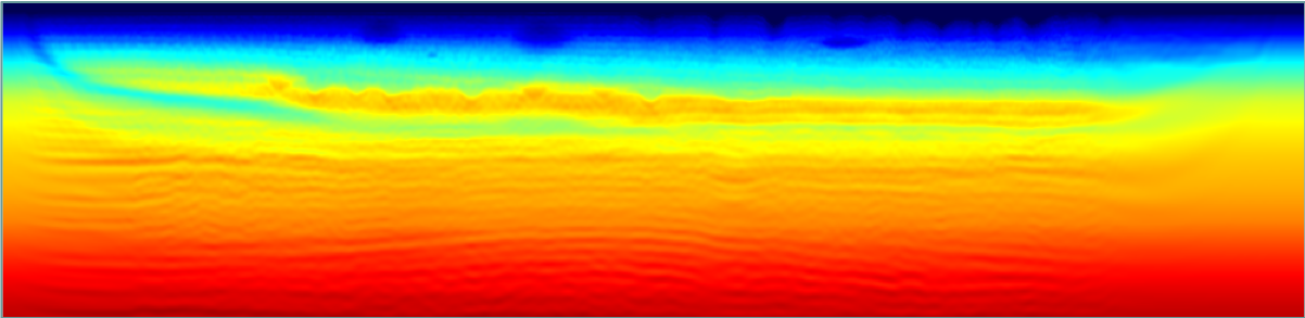 Velocity model after 2nd pass