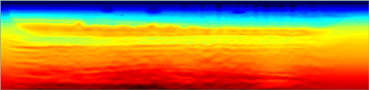 Velocity model after 2nd pass