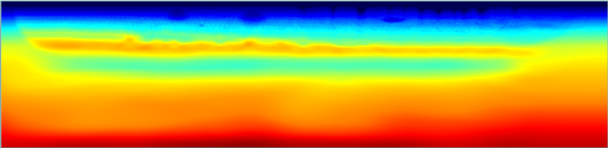 Velocity model after 1st pass