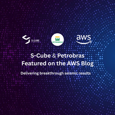 A graphic showing the logos of S-Cube, Petrobras, and AWS.