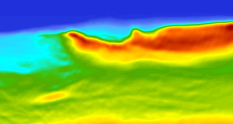 M1 to M2 — the first TSL-FWI update acting across the model — M2-FWI, Crossline 414
